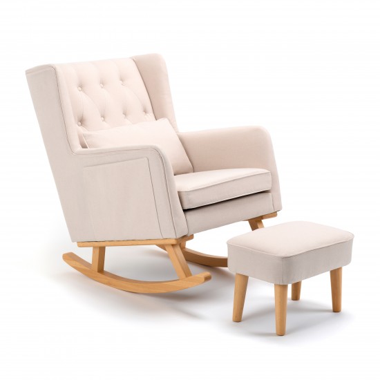 Babymore Lux Nursing Chair with Footstool Cream